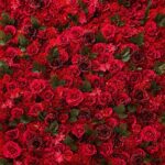 پنل دیوار گل مصنوعی تم قرمز ابعاد 1×1.5 متر (1)
